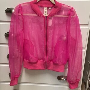 Anthropologie sheer bomber jacket size M